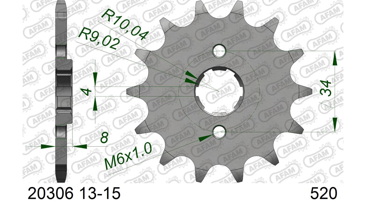 AFAM Stahl Standard Ritzel vorne - 520