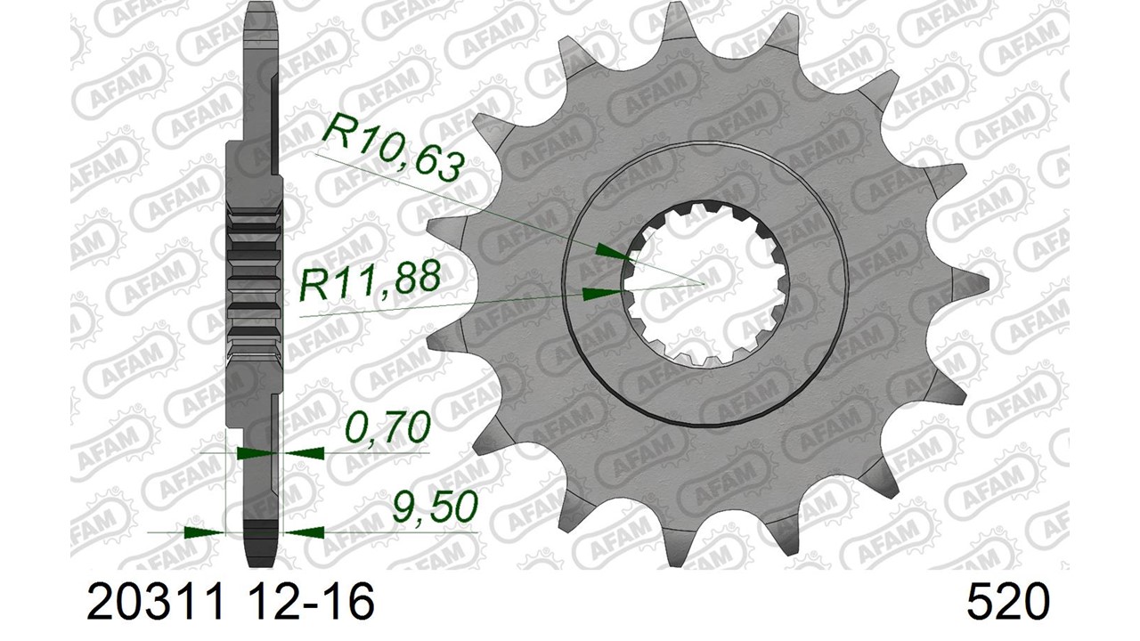 AFAM Stahl Standard Ritzel vorne - 520
