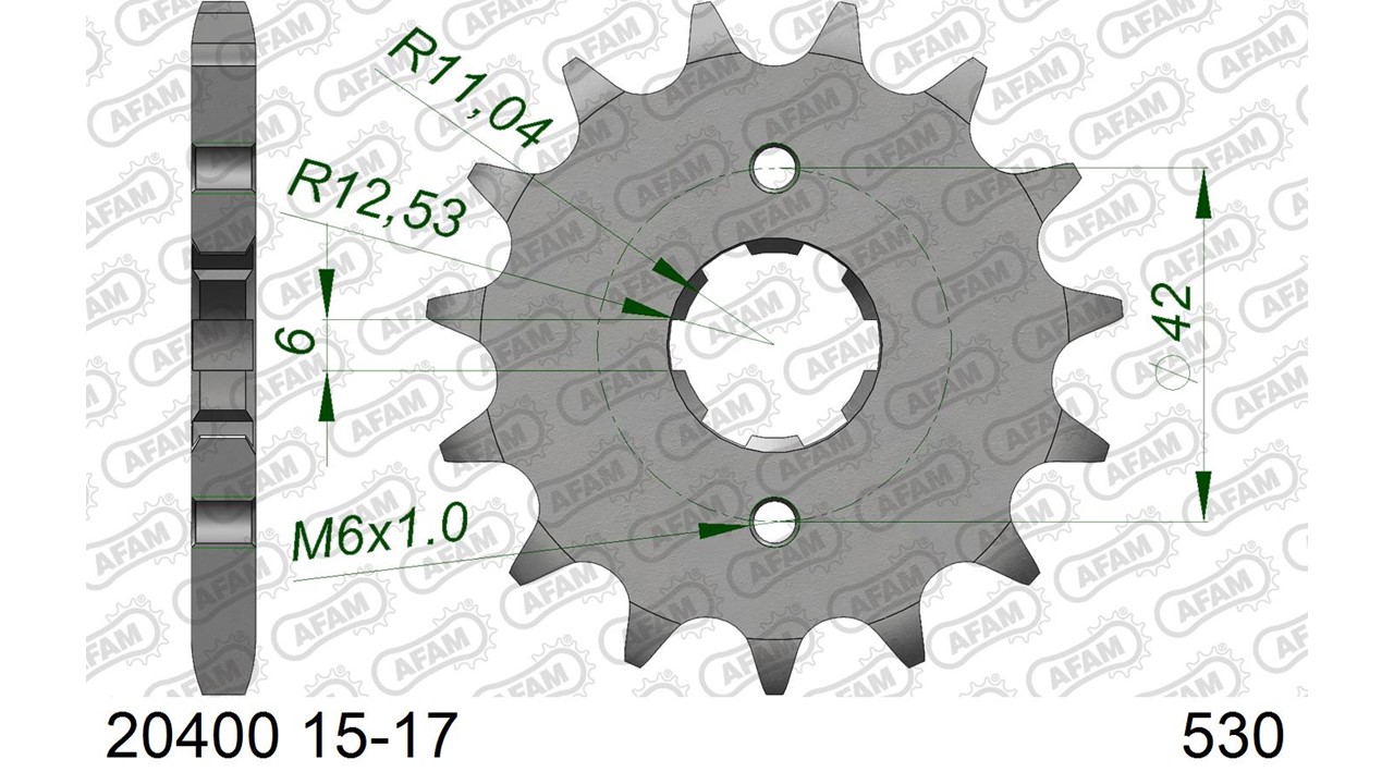 AFAM Stahl Standard Ritzel vorne - 530