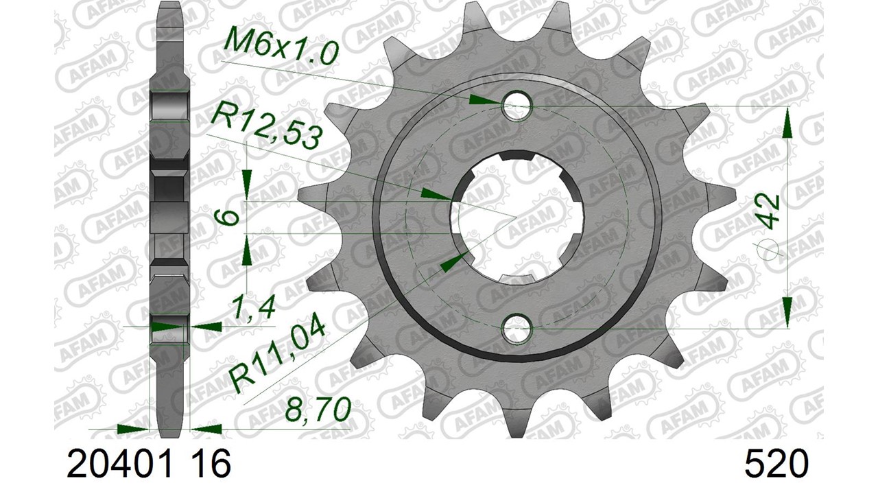 AFAM Stahl Standard Ritzel vorne - 520