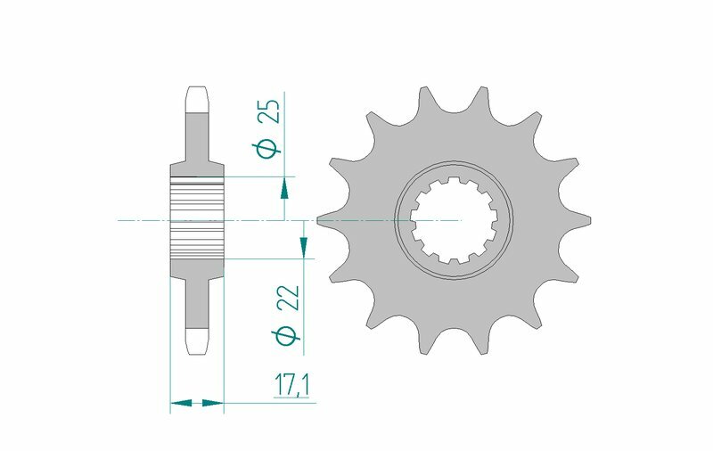 AFAM Stahl Standard Ritzel vorne - 525