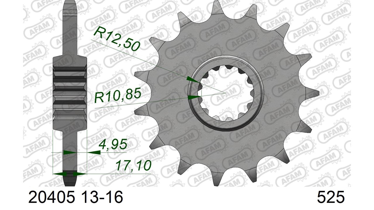 AFAM Stahl Standard Ritzel vorne - 525