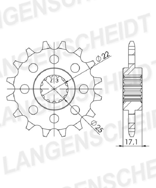 Ritzel 520 - 14Z feinverzahnt 21,5/24,7