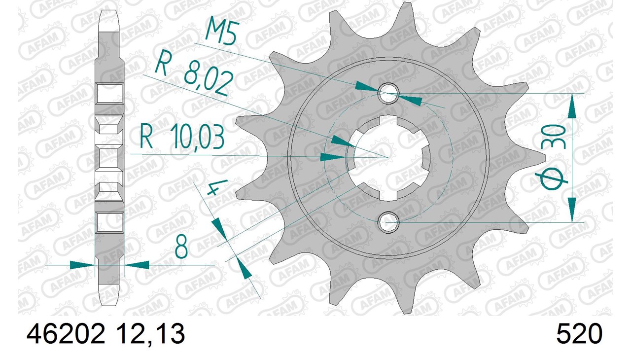 AFAM Stahl Standard Ritzel vorne - 520