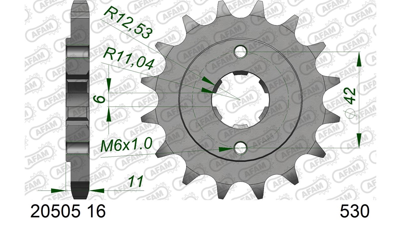 AFAM Stahl Standard Ritzel vorne - 530