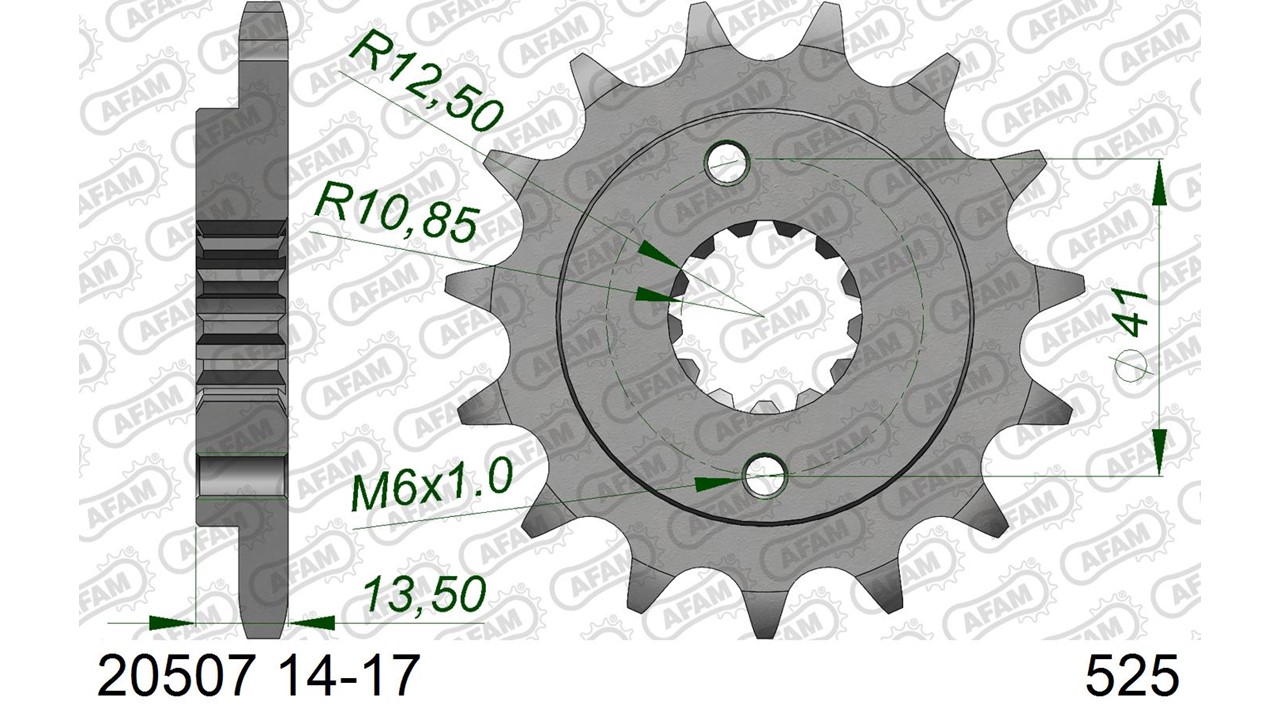 AFAM Stahl Standard Ritzel vorne - 525