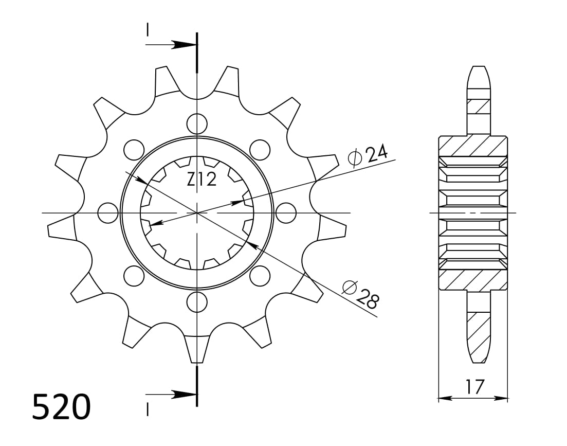 Ritzel Supersprox 520 - 14Z CST-1295:14|feinverzahnt 24,0/28,0