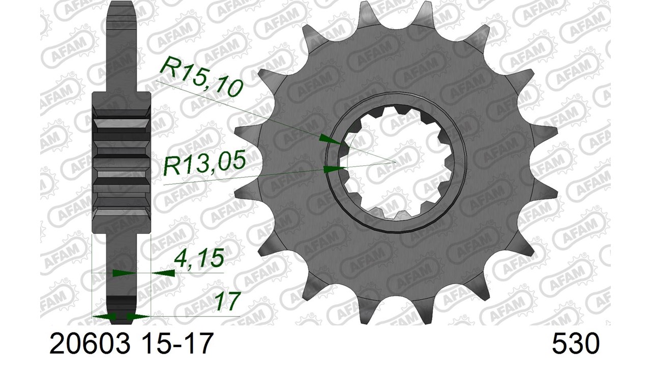 AFAM Stahl Standard Ritzel vorne - 530