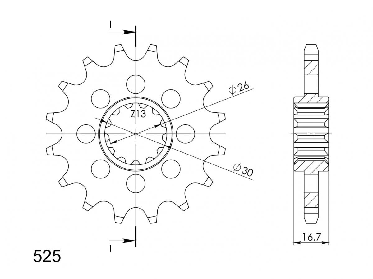 Ritzel Supersprox Performance Line 525 - 16Z CSC-1370:16 feinverzahnt 26,0/30,0