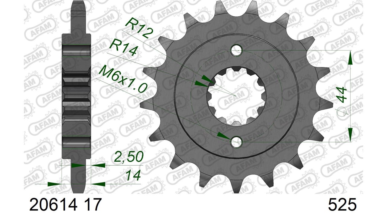 AFAM Stahl Standard Ritzel vorne - 525