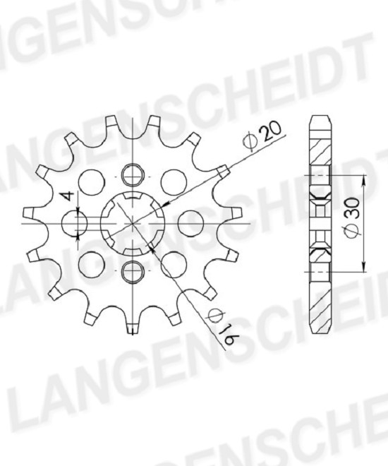 Ritzel Supersprox 428 - 14Z CST-548:14|grobverzahnt 16,0/20,0