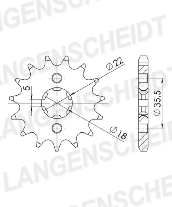 Ritzel Supersprox 428 - 14Z CST-1559:14|grobverzahnt 18,4/22,0