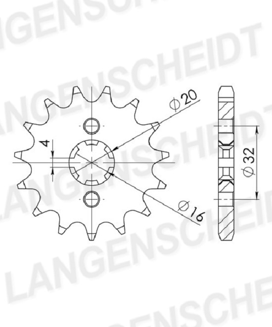 Ritzel Supersprox 428 - 13Z CST-1425:13|grobverzahnt 16,0/20,0
