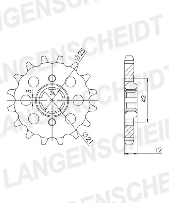Ritzel Supersprox 530 - 16Z CST-571:16|grobverzahnt 21,4/25,0