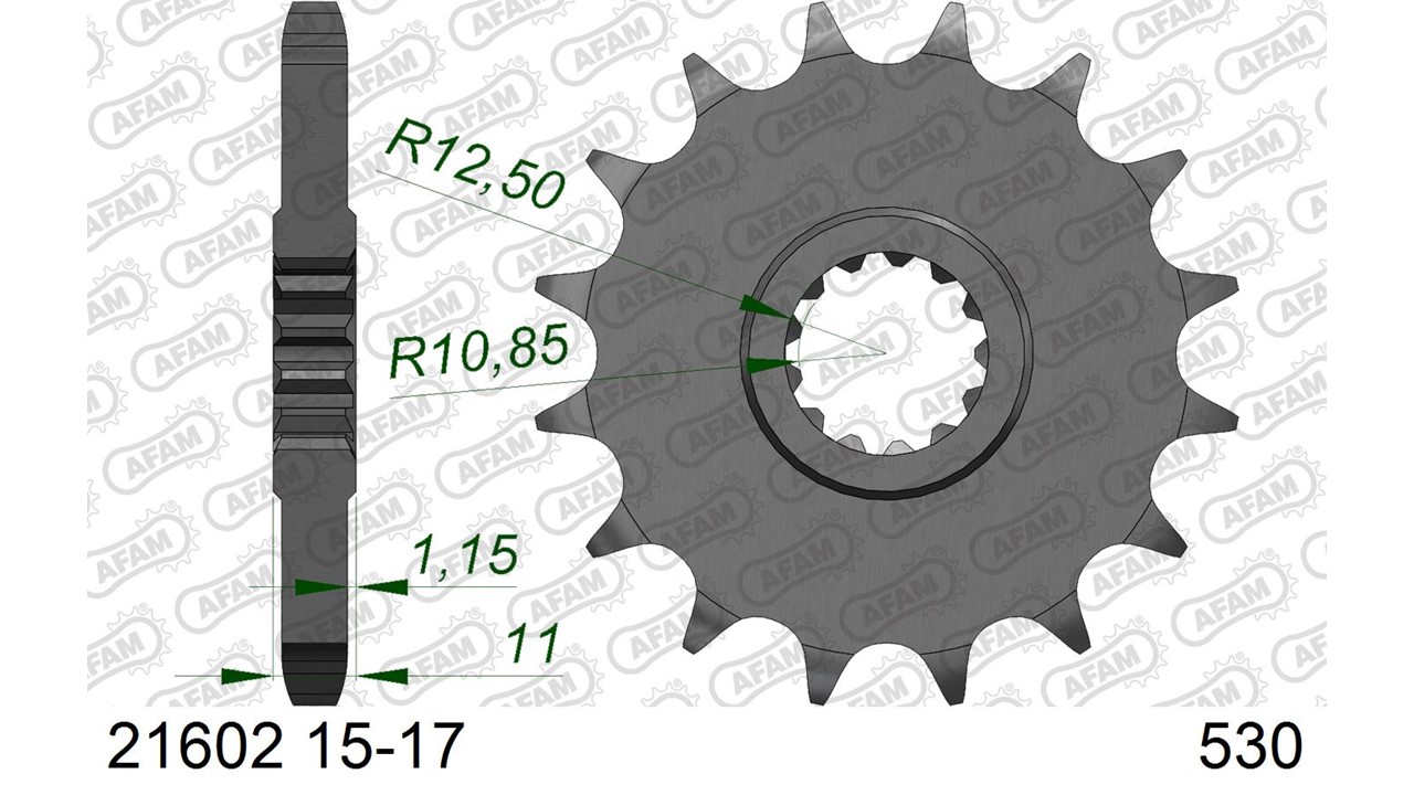 AFAM Stahl Standard Ritzel vorne - 530
