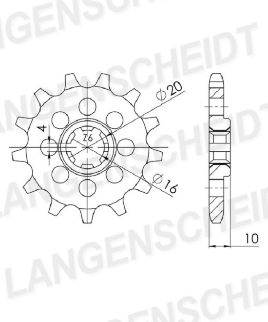 Ritzel Supersprox 428 - 14Z CST-410:14|grobverzahnt 16,0/20,0