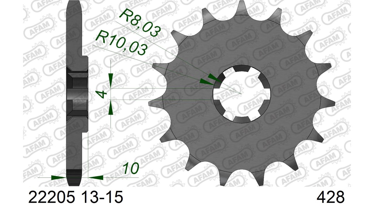 AFAM Stahl Standard Ritzel vorne - 428