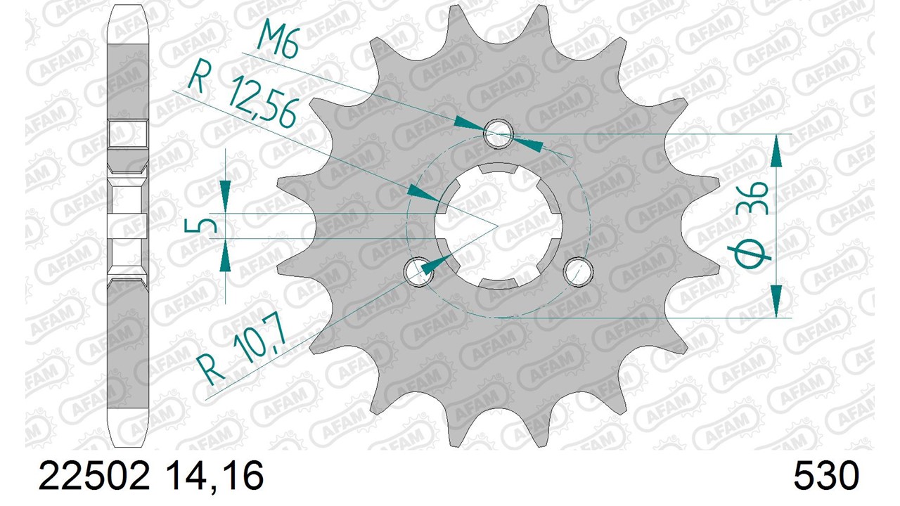 AFAM Stahl Standard Ritzel vorne - 530