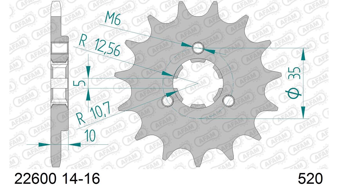 AFAM Stahl Standard Ritzel vorne - 520