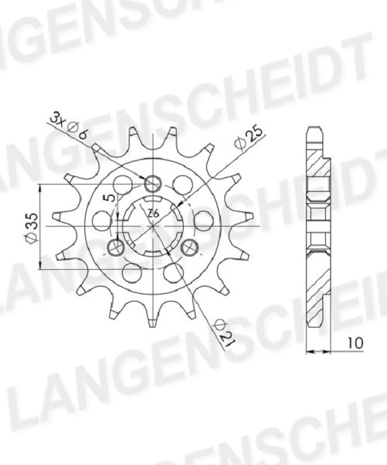 Ritzel Supersprox 525 - 14Z CST-1448:14|grobverzahnt 21,4/25,0