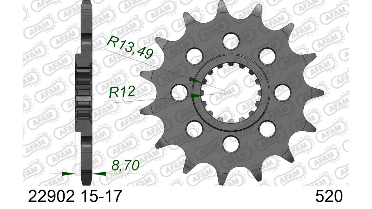 AFAM Stahl Standard Ritzel vorne - 520