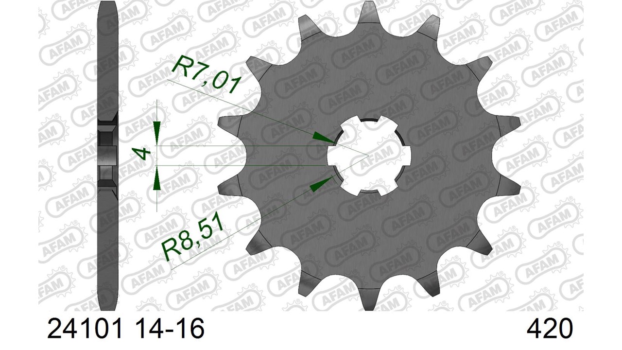 AFAM Stahl Standard Ritzel vorne - 420