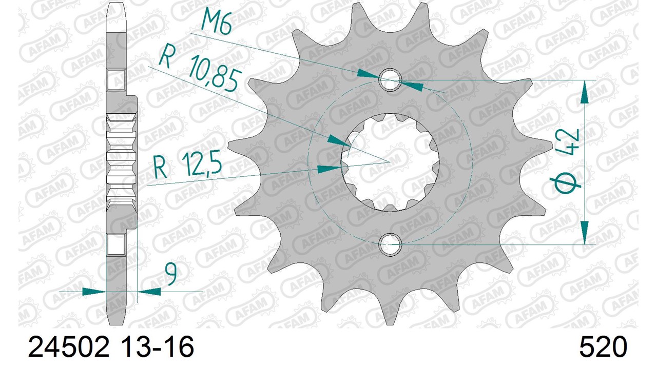 AFAM Stahl Standard Ritzel vorne - 520