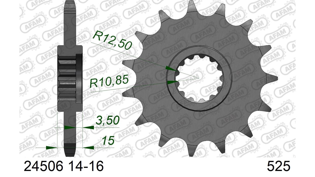 AFAM Stahl Standard Ritzel vorne - 525