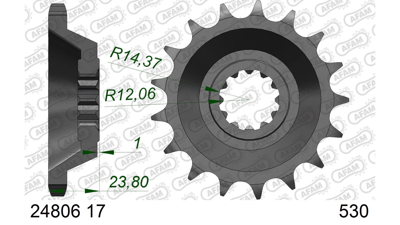 AFAM Stahl Standard Ritzel vorne - 530