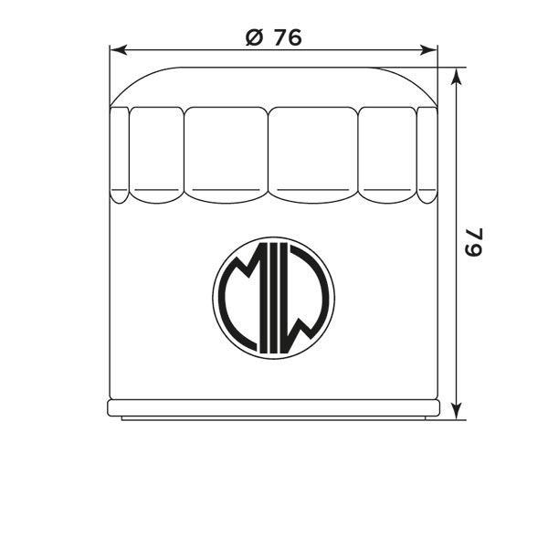 Ölfilter MIW B9002 Filterpatrone 76 mm (OEM-Qualität)