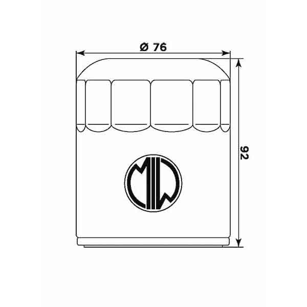 Ölfilter MIW BU10002 Filterpatrone 76 mm (OEM-Qualität)
