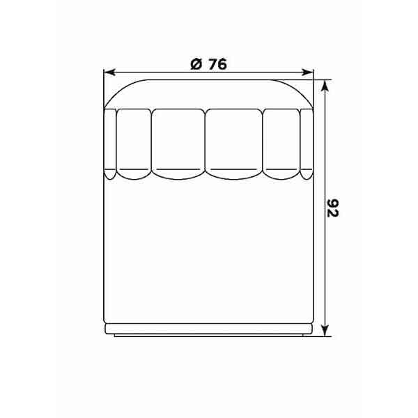 Ölfilter MIW BU10001 Chrom Filterpatrone 76 mm (OEM-Qualität)