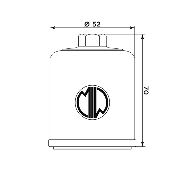 Ölfilter MIW PO22003 Filterpatrone 52 mm (OEM-Qualität)