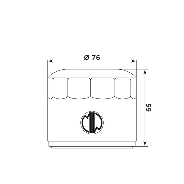 Ölfilter MIW MG20002 Filterpatrone 76 mm (OEM-Qualität)