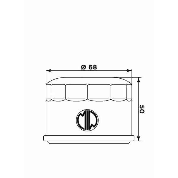 Ölfilter MIW Y4016 Filterpatrone 68 mm (OEM-Qualität)
