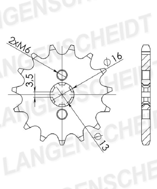 Ritzel Supersprox 420 - 16Z CST-563:16|grobverzahnt 13,0/16,0