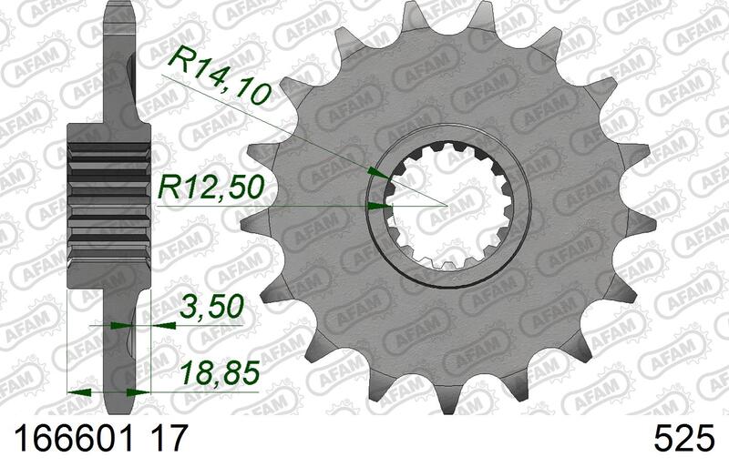 AFAM Stahl Standard Ritzel vorne - 525