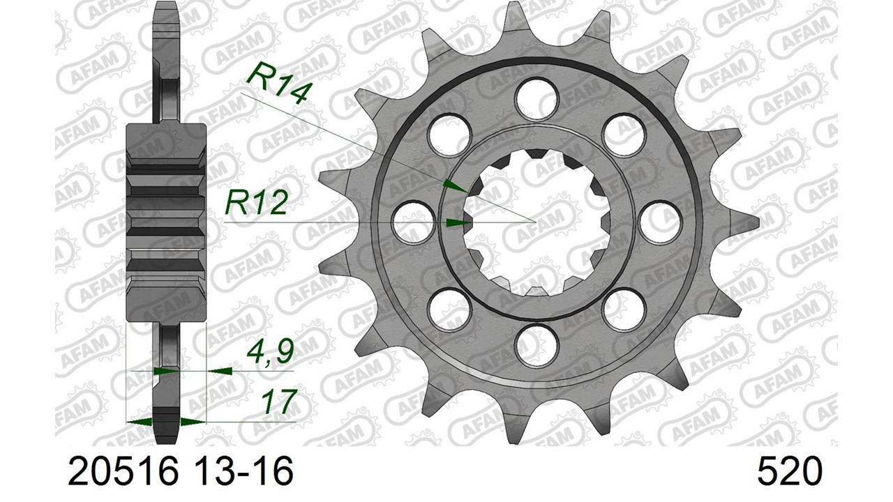 AFAM Stahl Standard Ritzel vorne - 520
