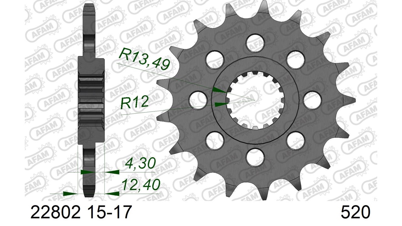 AFAM Stahl Standard Ritzel vorne - 520