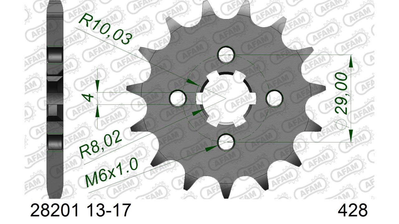 AFAM Stahl Standard Ritzel vorne - 428