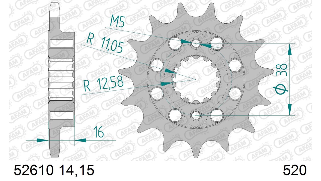 AFAM Stahl Standard Ritzel vorne - 520
