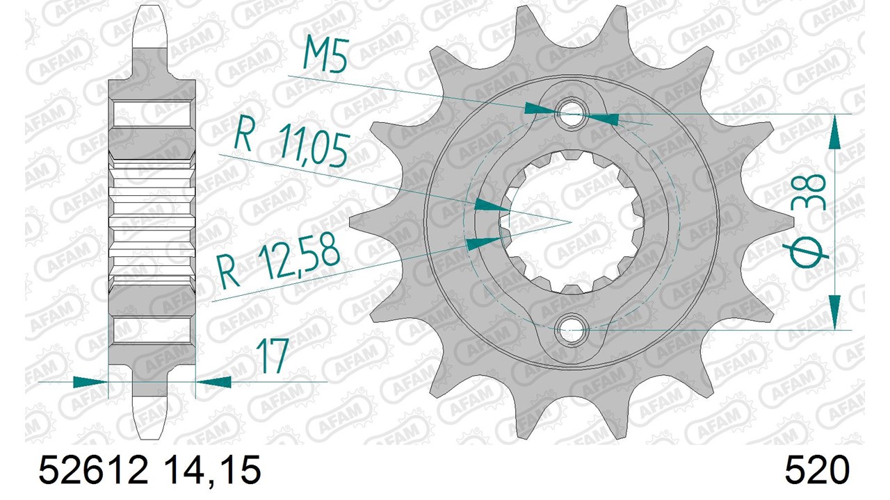 AFAM Stahl Standard Ritzel vorne - 520