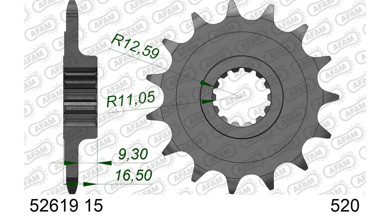 AFAM Stahl Standard Ritzel vorne - 520