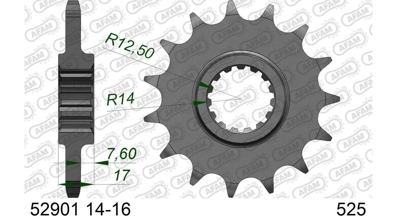 AFAM Stahl Standard Ritzel vorne - 525