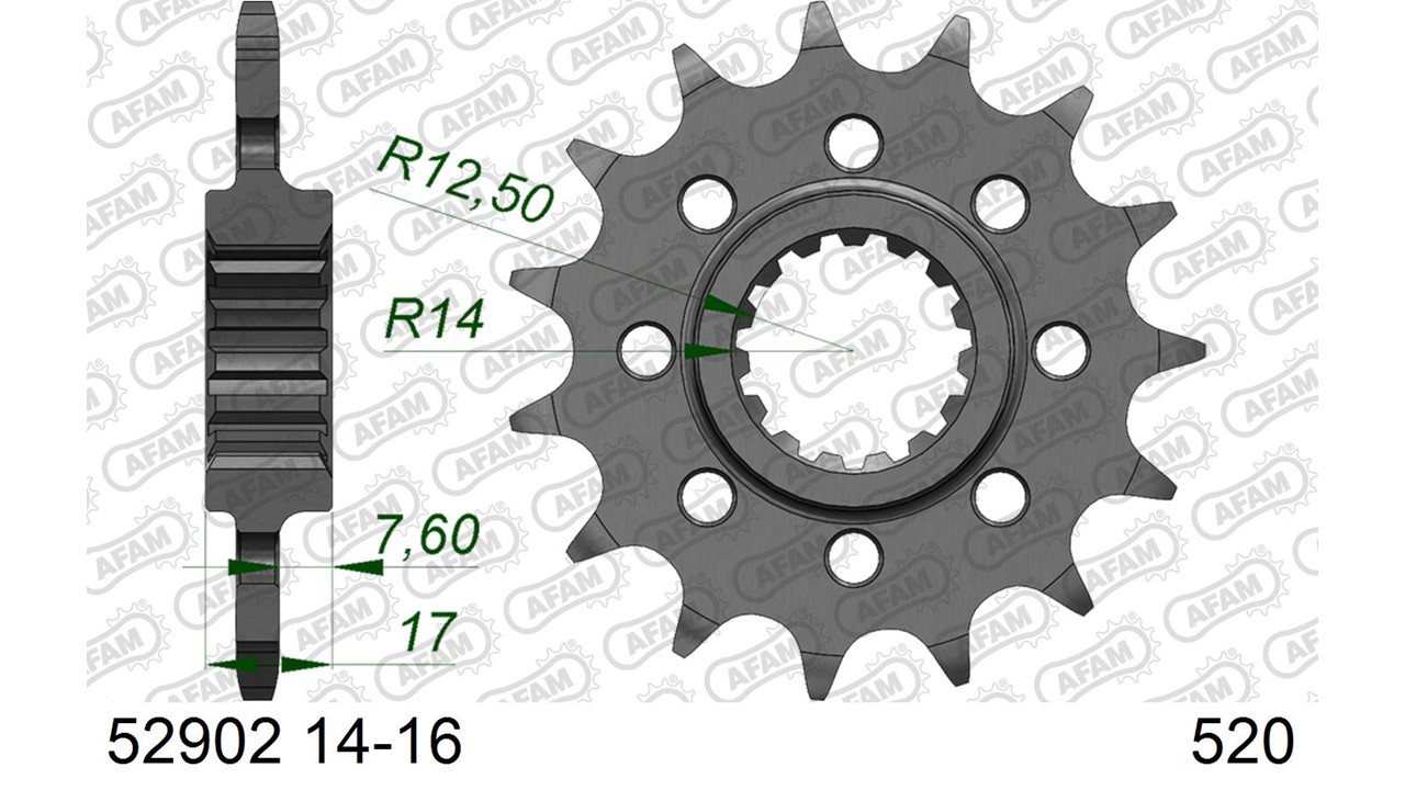 AFAM Stahl Standard Ritzel vorne - 520
