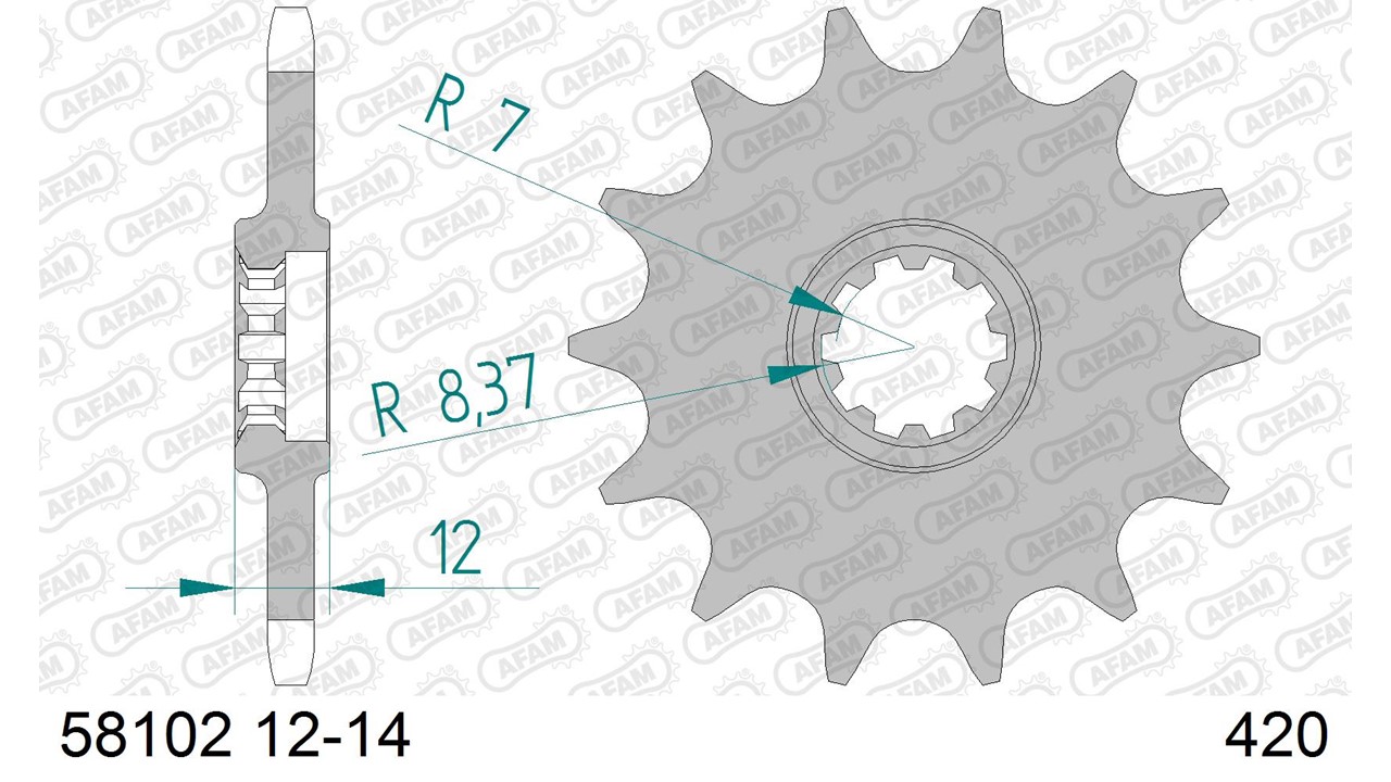 AFAM Stahl Standard Ritzel vorne - 420