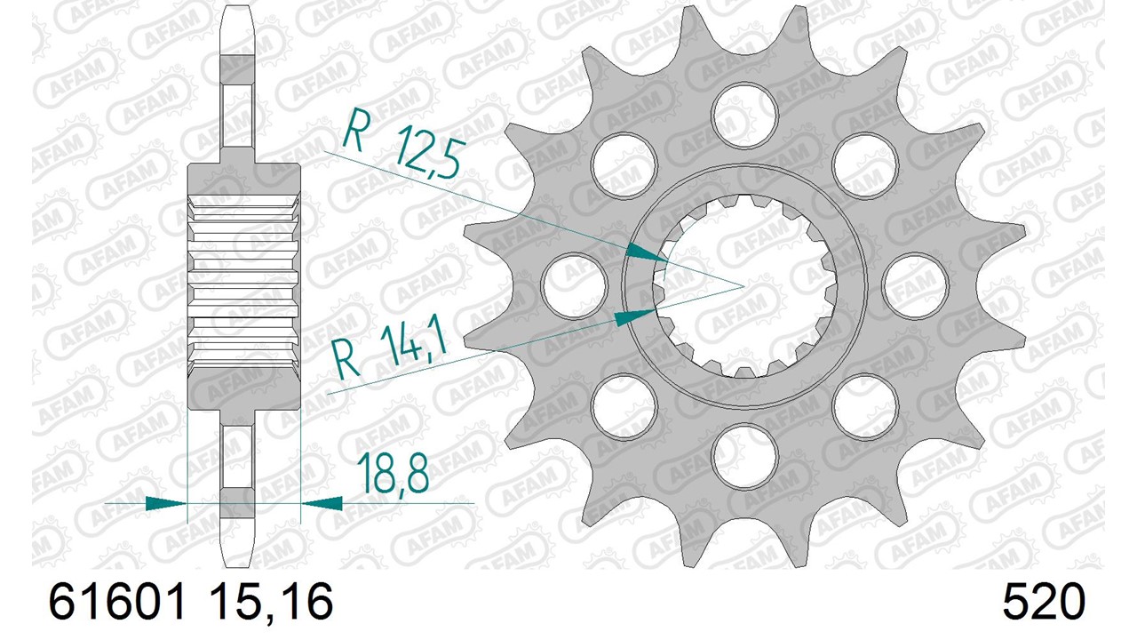 AFAM Stahl Standard Ritzel vorne - 520