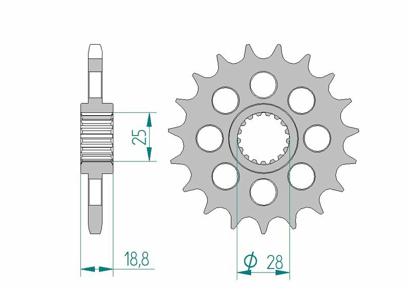 AFAM Stahl Standard Ritzel vorne - 525