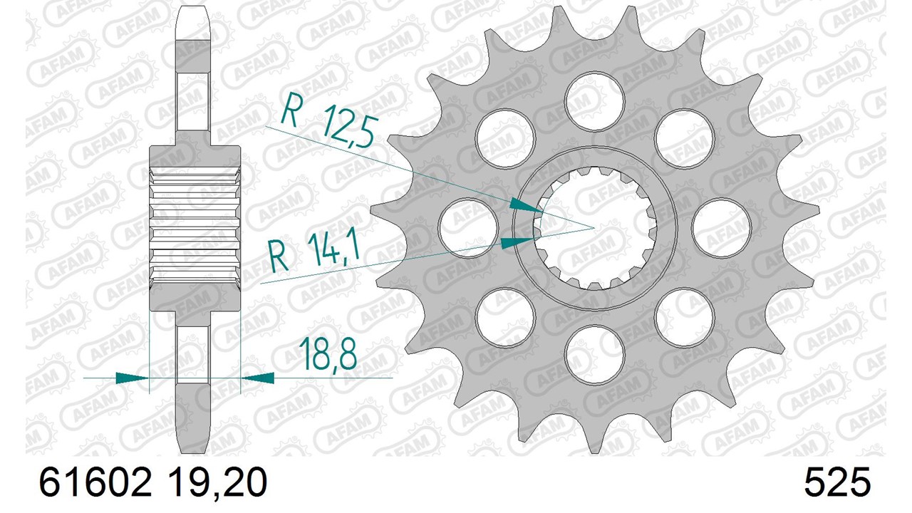 AFAM Stahl Standard Ritzel vorne - 525