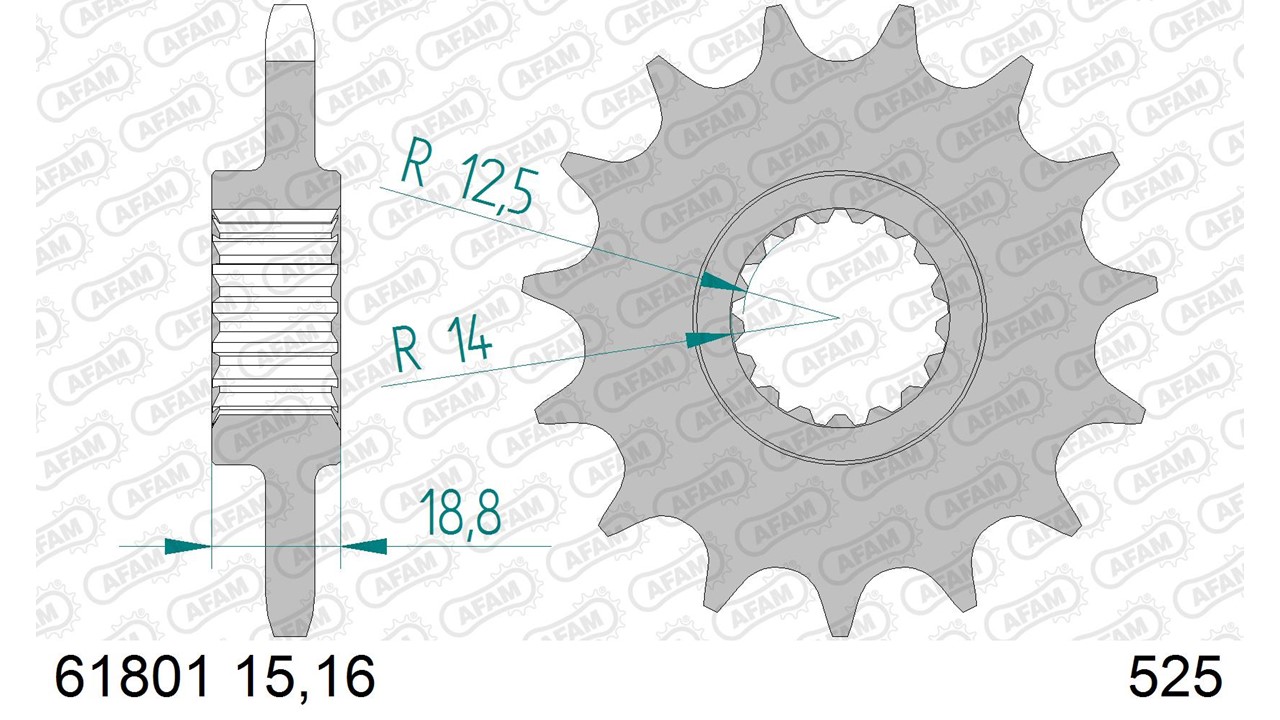 AFAM Stahl Standard Ritzel vorne - 525